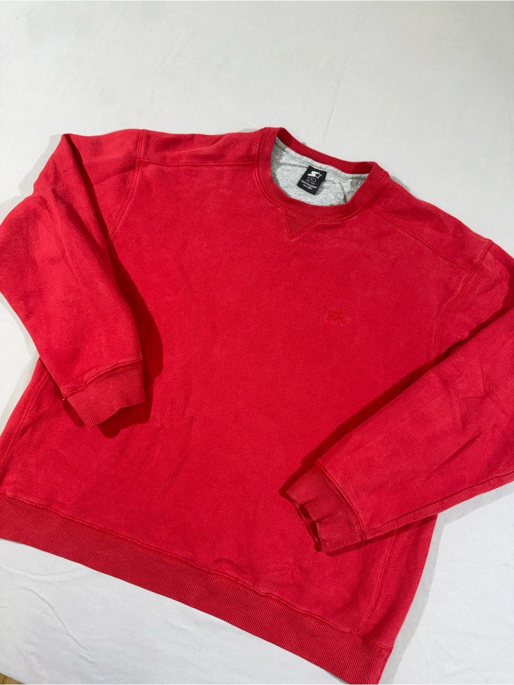 Starter Blank Embroidered Red Crewneck